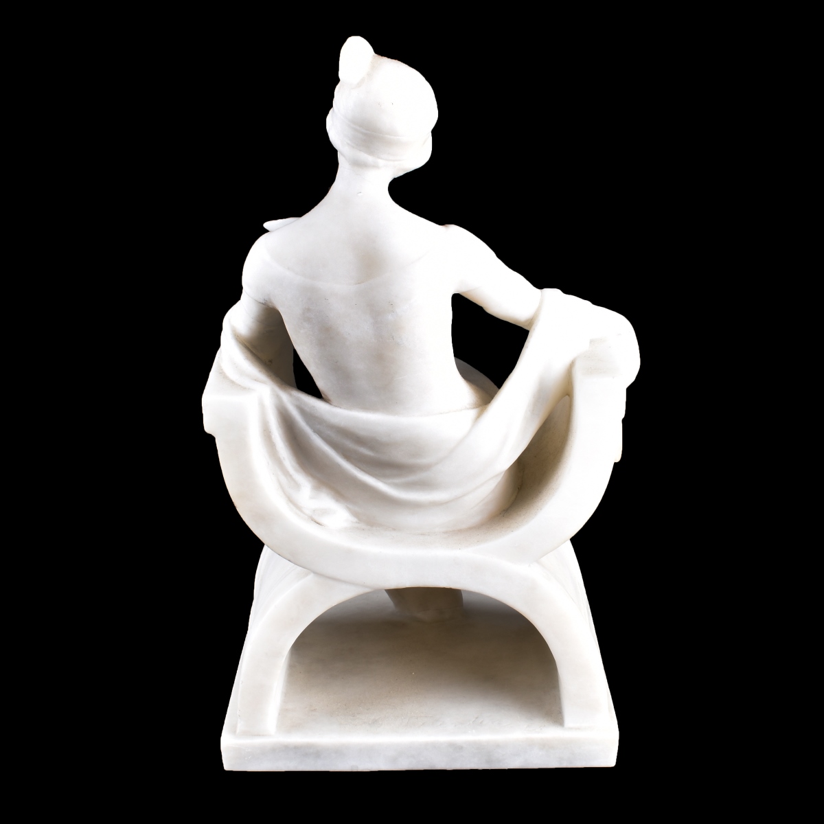 Art Nouveau Marble Sculpture on Marble Base