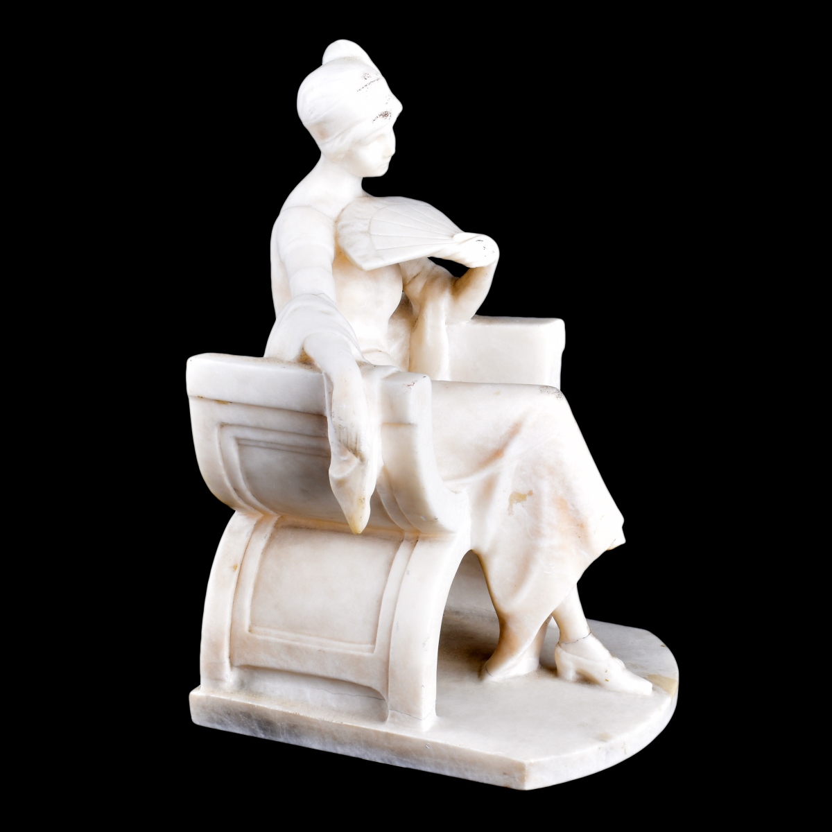 Art Nouveau Marble Sculpture on Marble Base