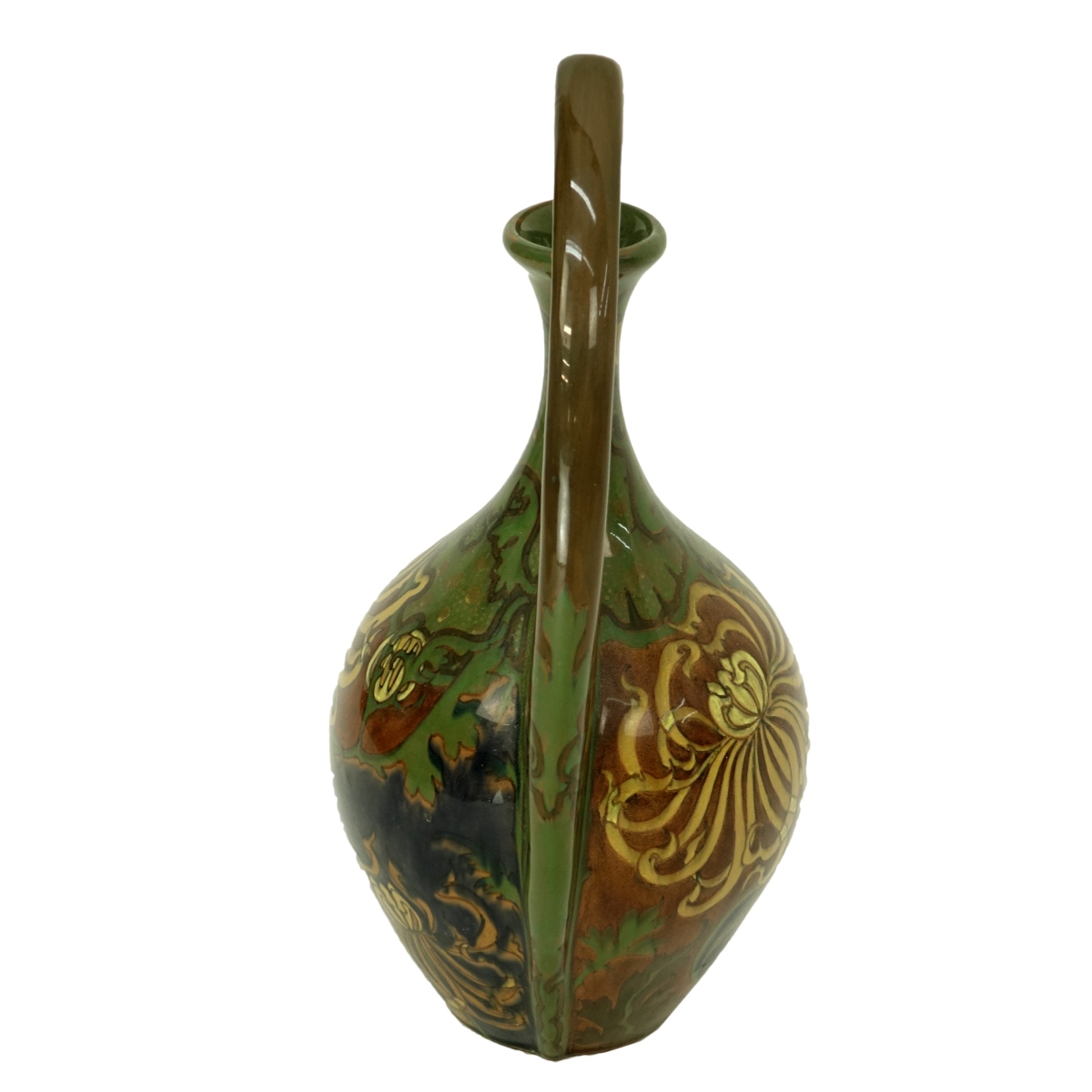 Gouda Art Deco Pottery Vase with Handle