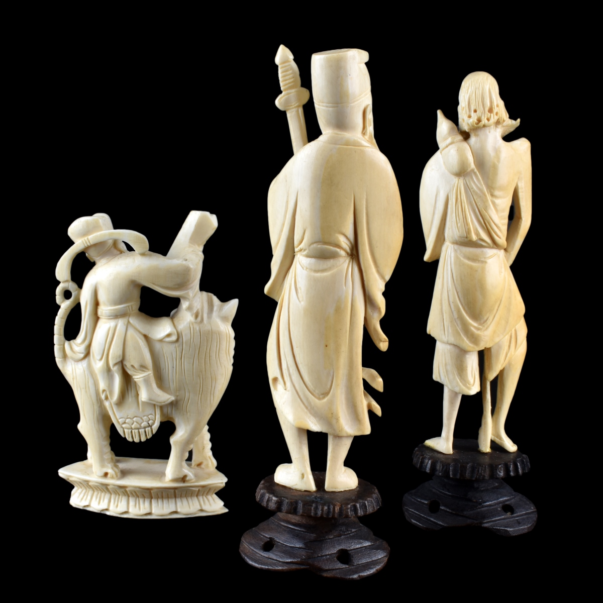 Three (3) Antique Chinese Carved Ivory Figurines
