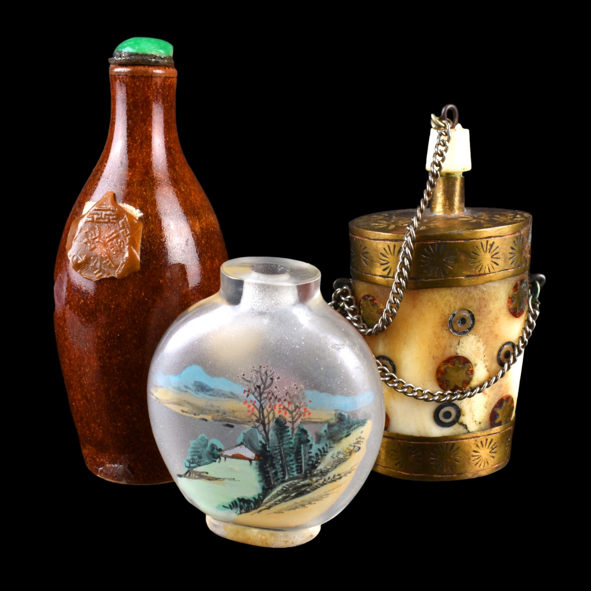 Three (3) Chinese Snuff Bottles