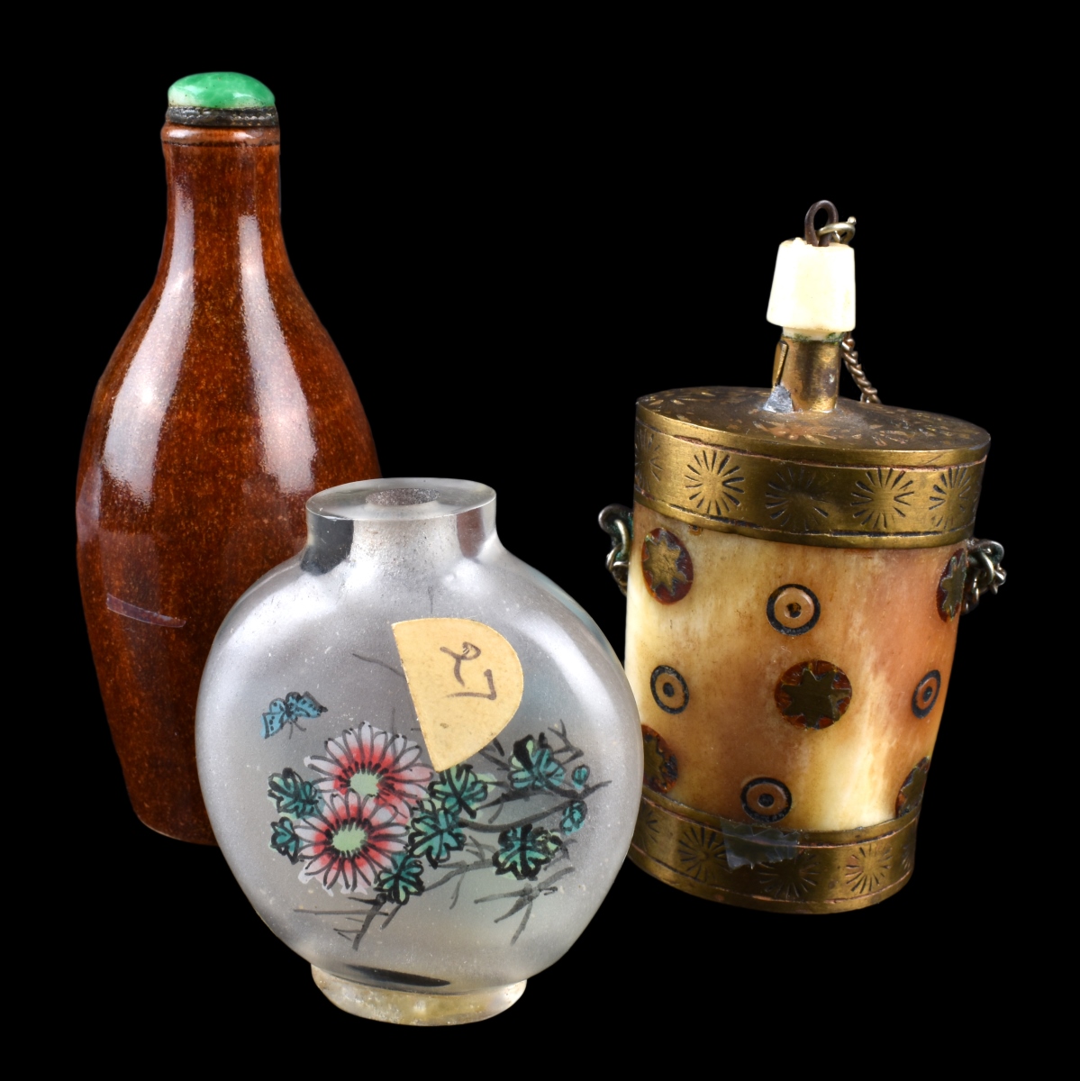 Three (3) Chinese Snuff Bottles