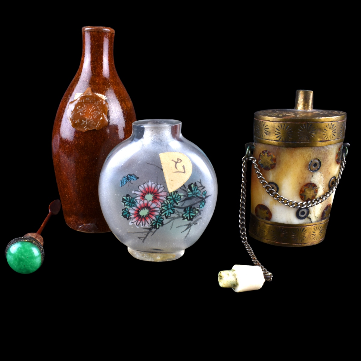 Three (3) Chinese Snuff Bottles