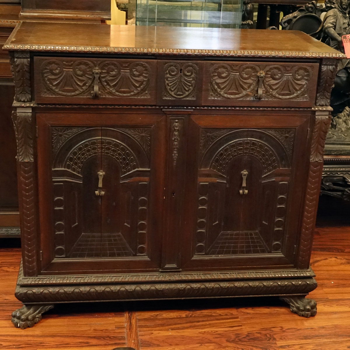 19th Century Renaissance Carved Walnut Cabinet