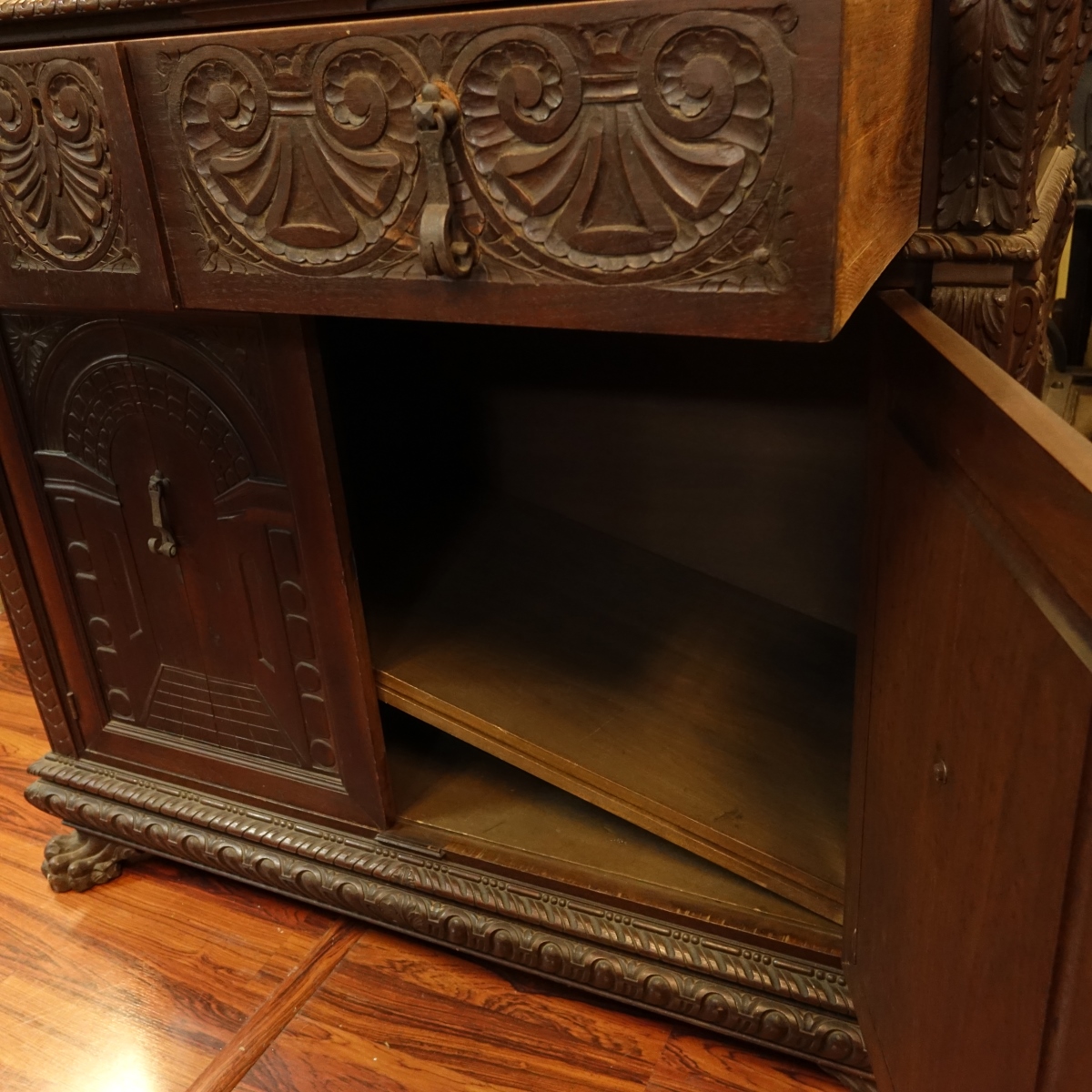 19th Century Renaissance Carved Walnut Cabinet