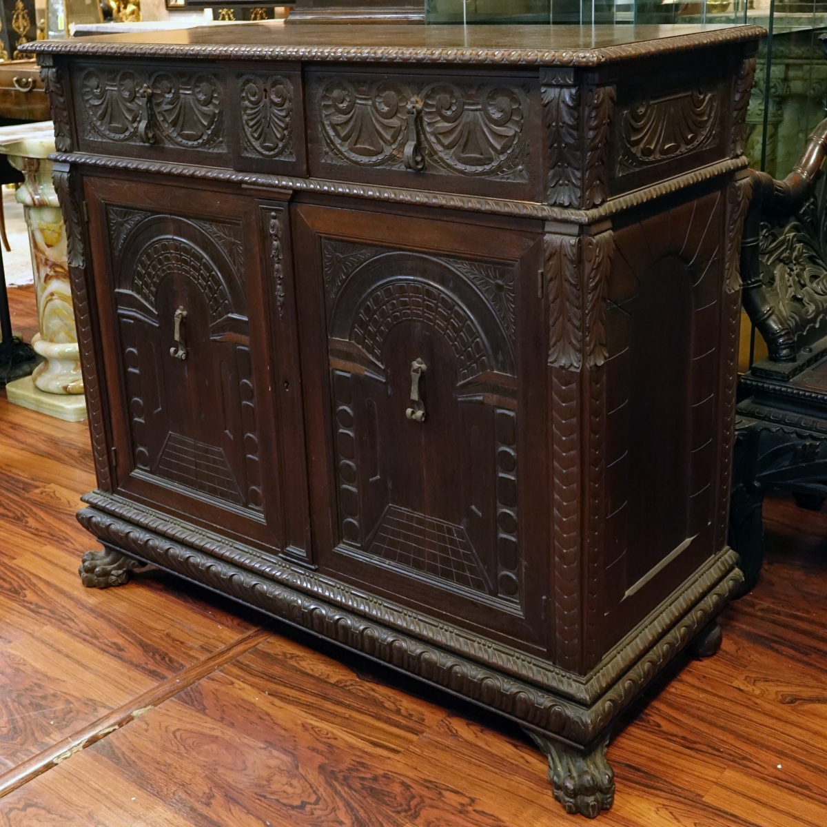 19th Century Renaissance Carved Walnut Cabinet