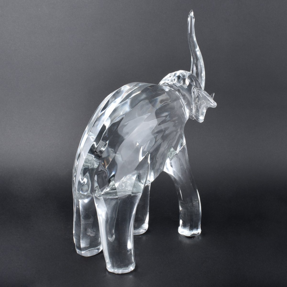 Large Crystal Elephant signed