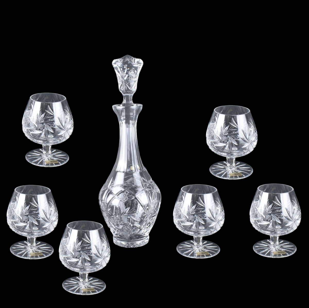 Hungarian Decanter and Brandy Snifters