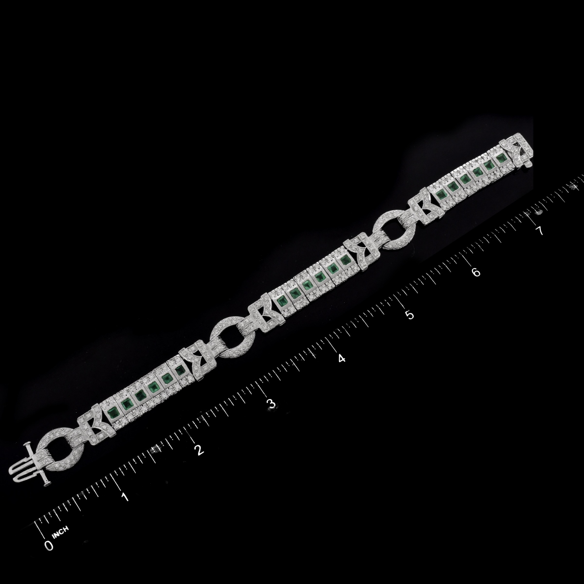 Diamond, Emerald and 14K Bracelet