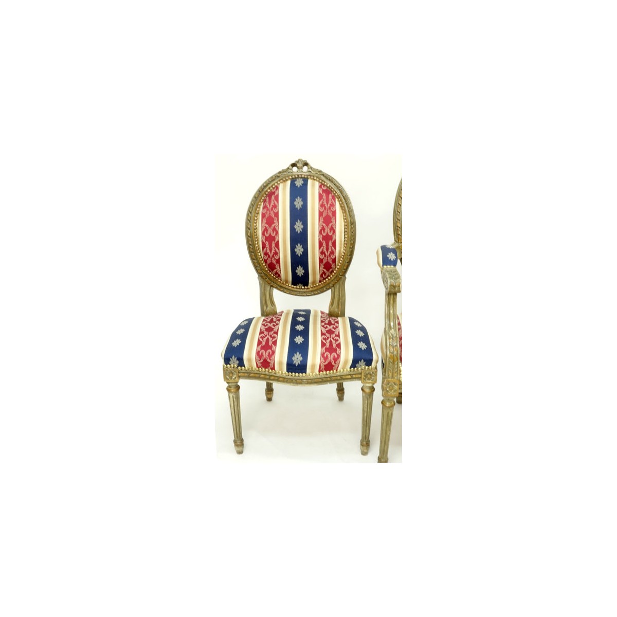 Louis XVI Style 3pc. Upholstered Salon Furniture Set. Includes: s