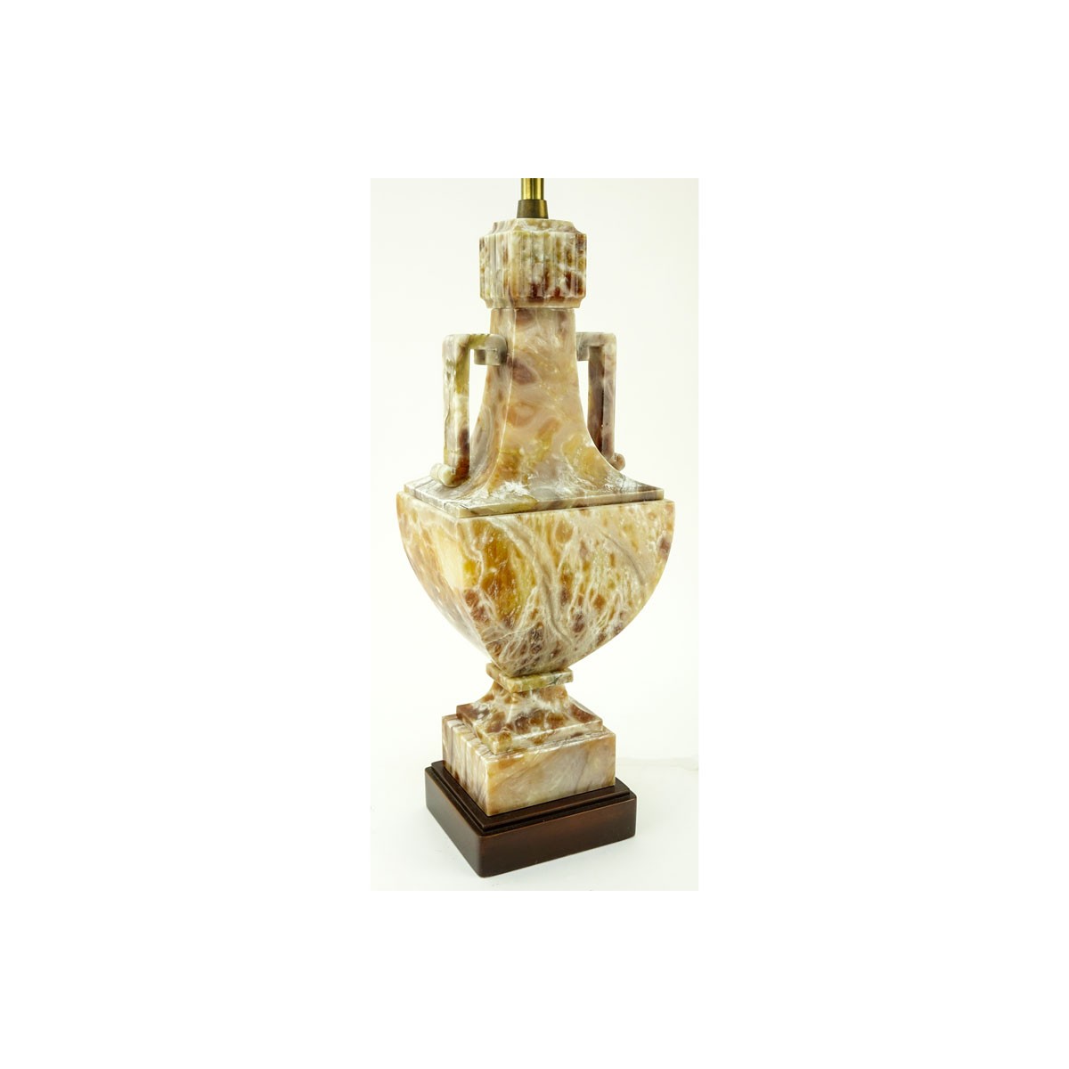 Mabro Lamp Co. Carved Onyx Chinoiserie Urn Lamp. Minor scuffing.