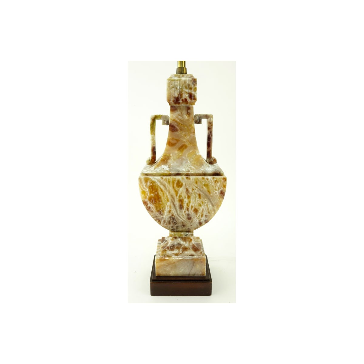 Mabro Lamp Co. Carved Onyx Chinoiserie Urn Lamp. Minor scuffing.