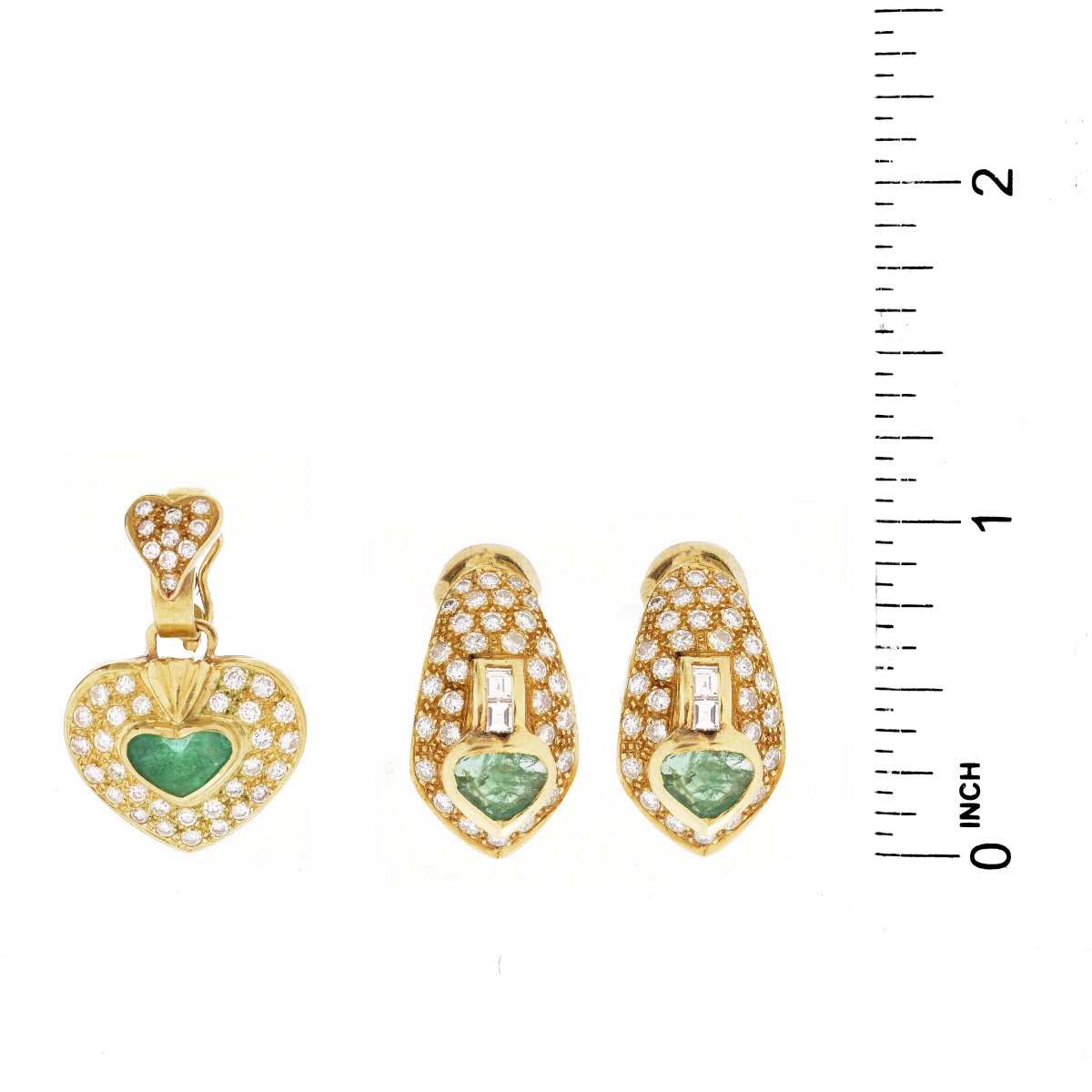 Emerald, Diamond and 18K Suite