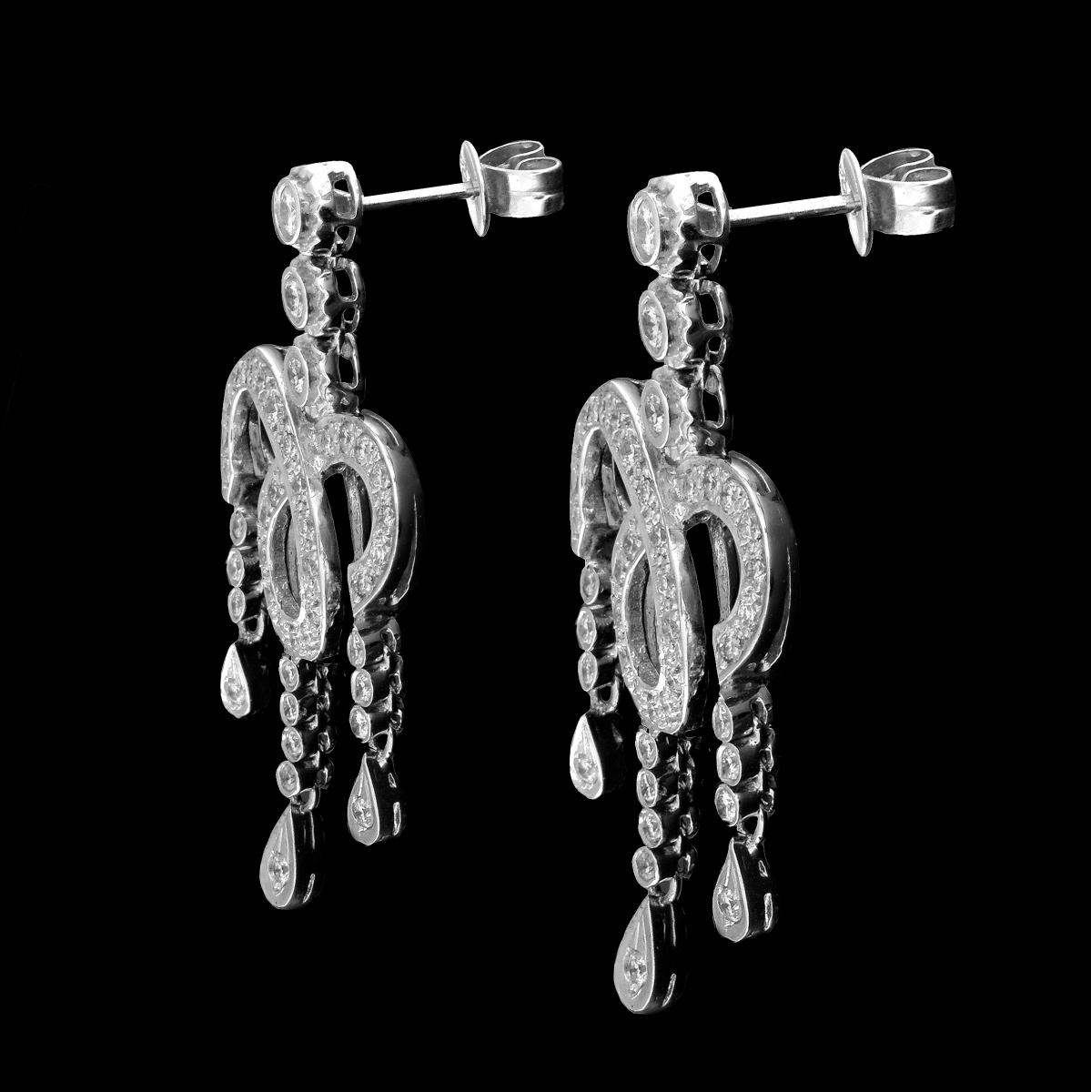 Diamond and 18K Chandelier Earrings