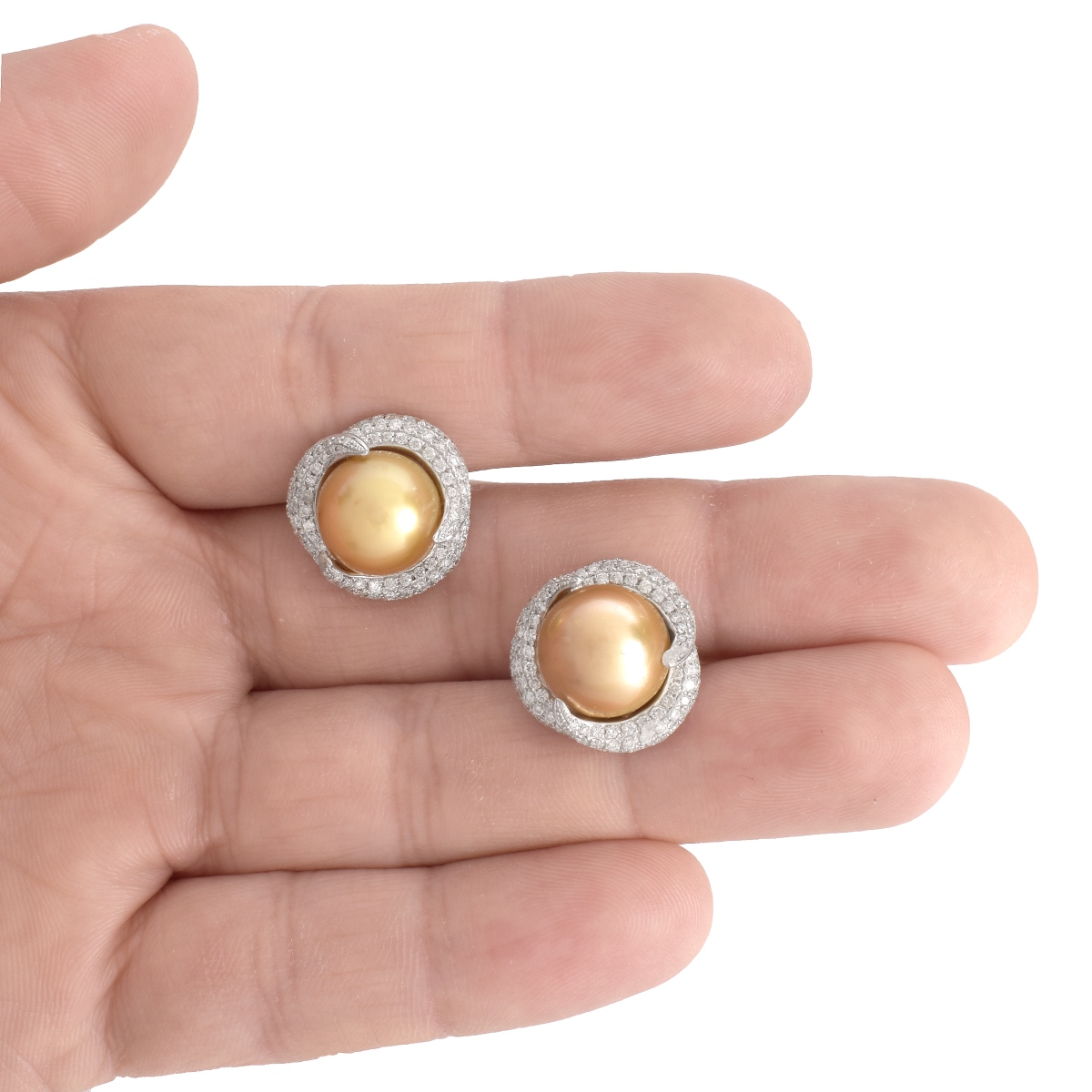 Pearl, Diamond and 18K Earrings