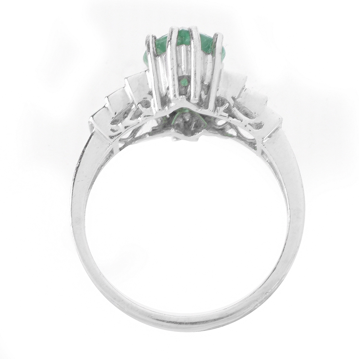 Emerald, Diamond and Platinum Ring