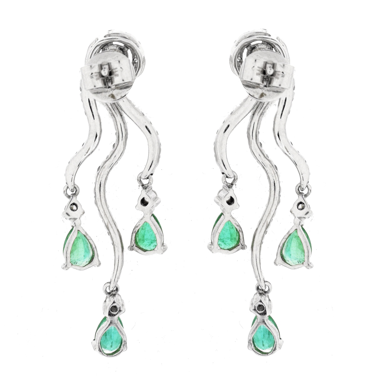 Emerald, Diamond and 18K Earrings