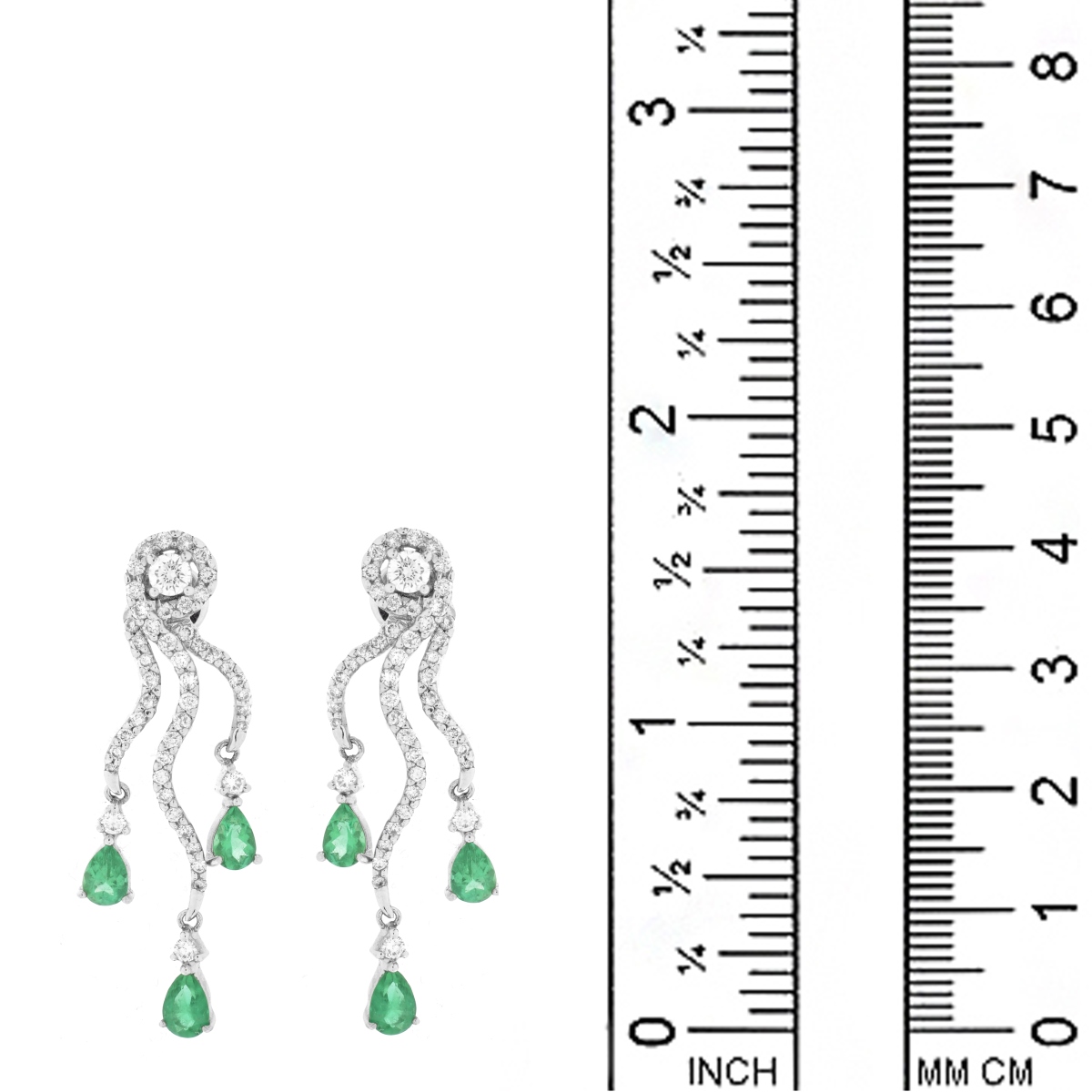 Emerald, Diamond and 18K Earrings