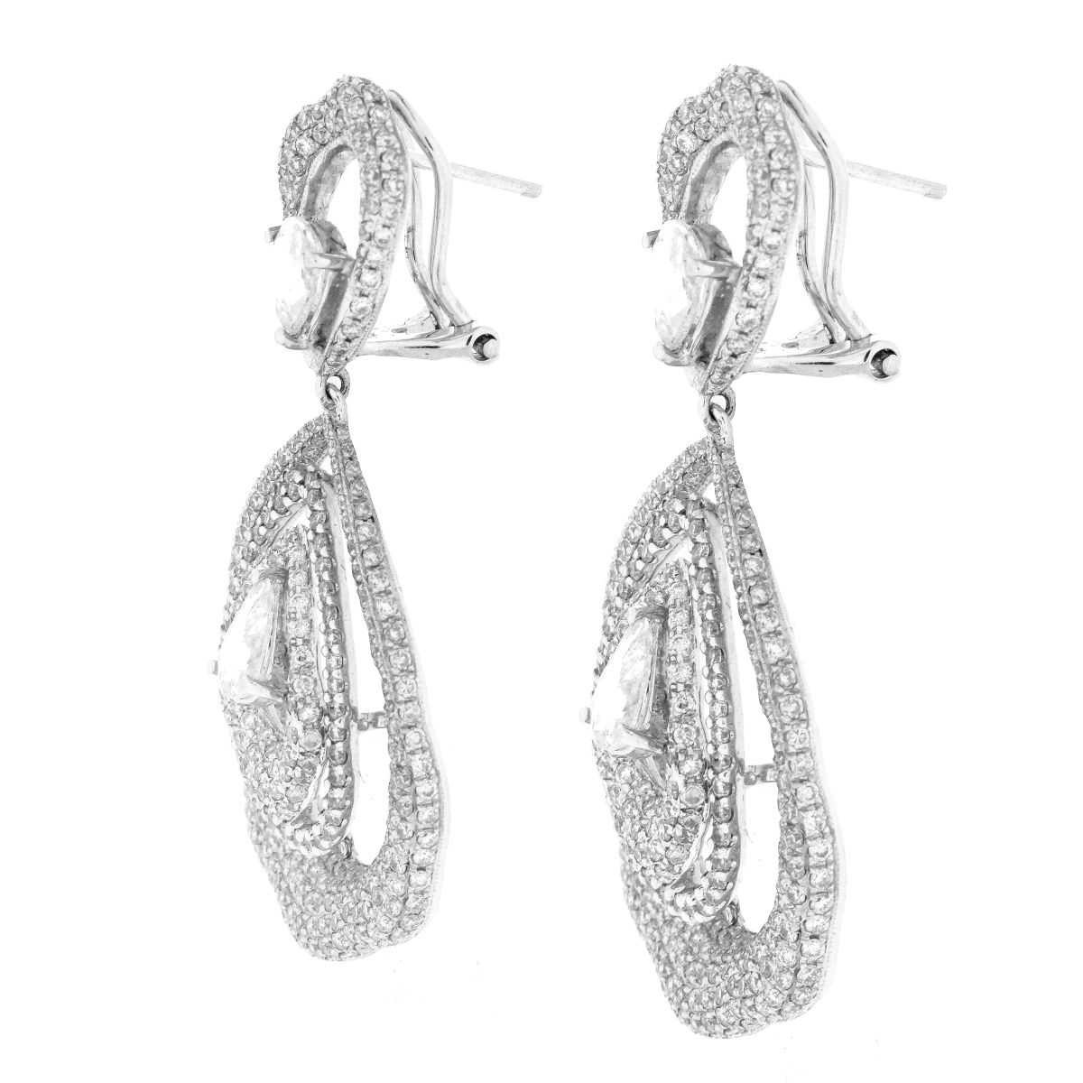 5.86ct TW Diamond and 18K Earrings