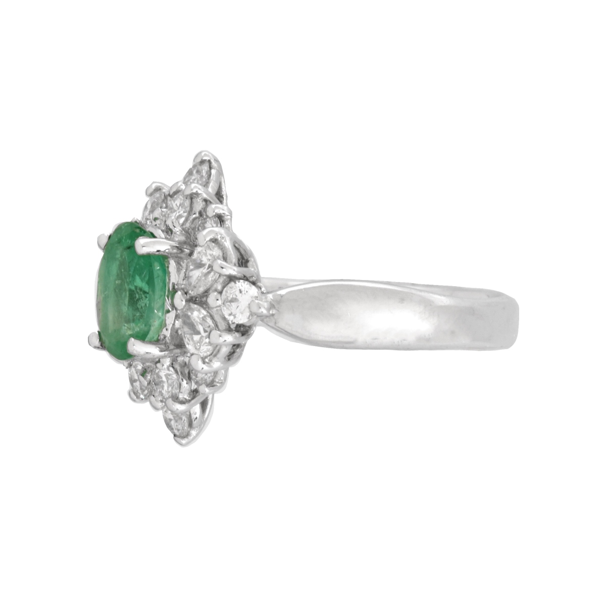 Emerald, Diamond and 18K Ring