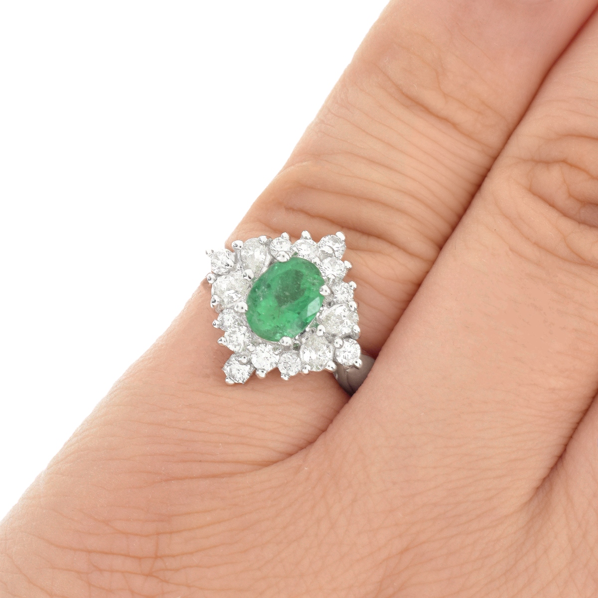 Emerald, Diamond and 18K Ring