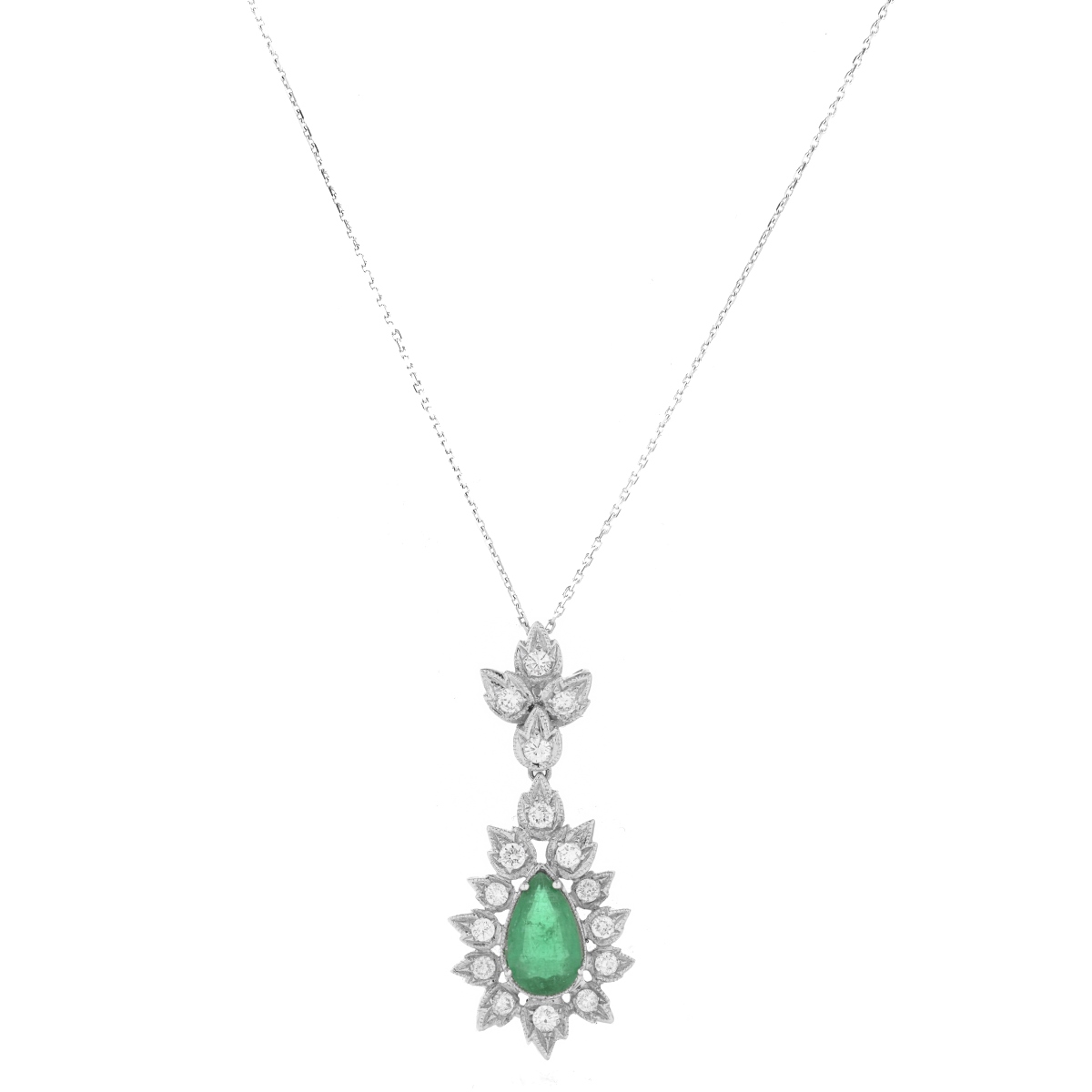 Emerald, Diamond and 18K Necklace