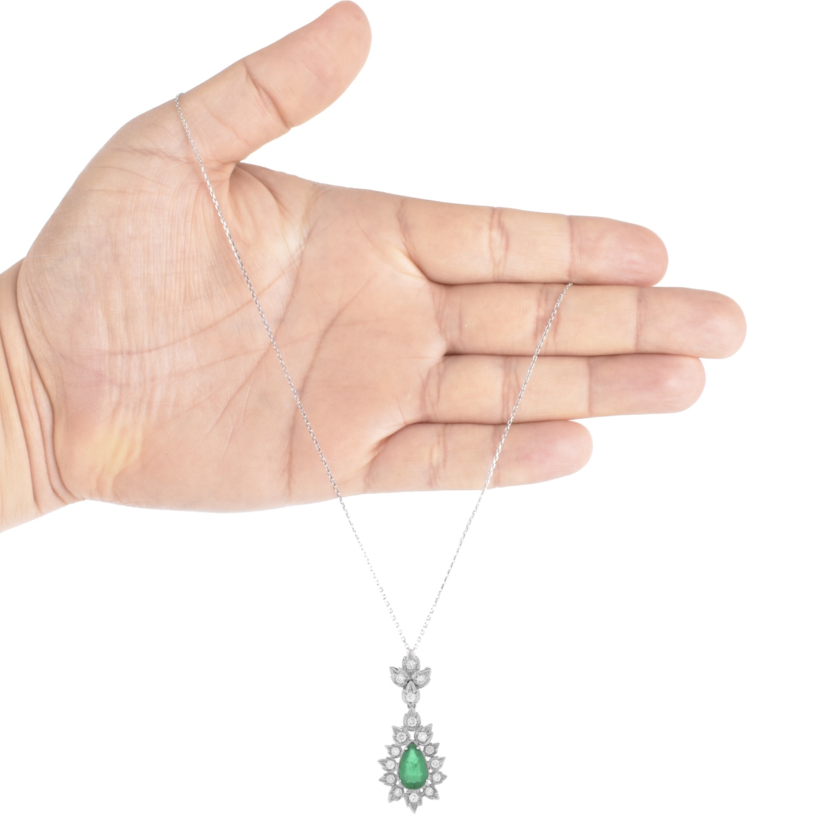 Emerald, Diamond and 18K Necklace