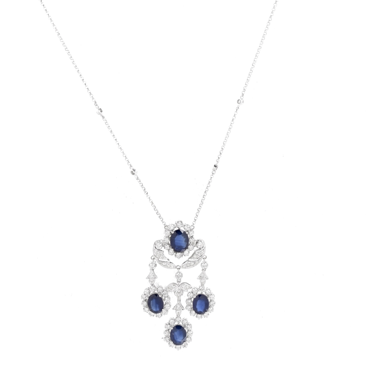 Sapphire, Diamond and 18K Necklace