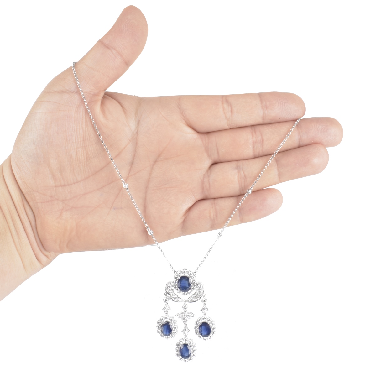 Sapphire, Diamond and 18K Necklace