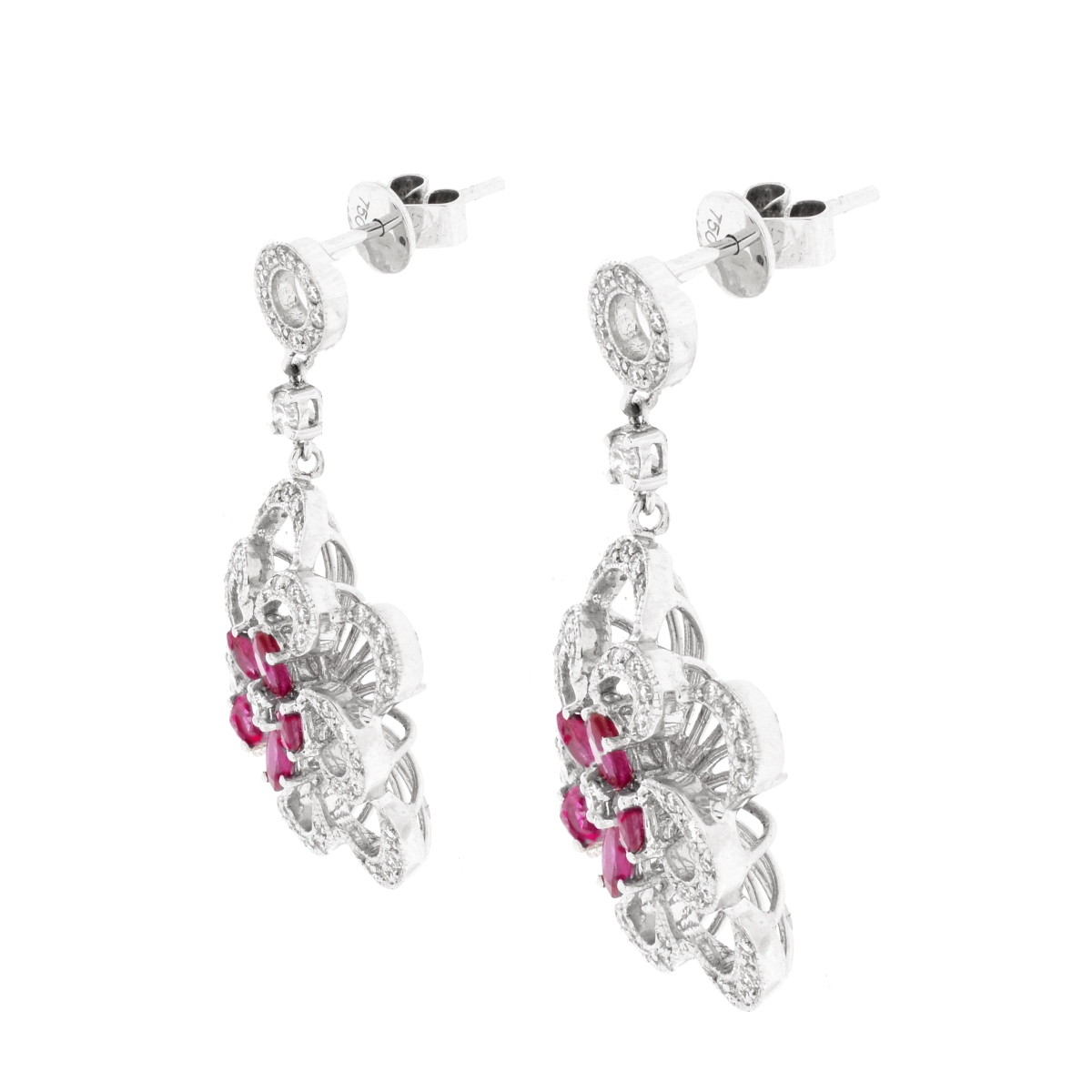 Ruby, Diamond and 18K Earrings