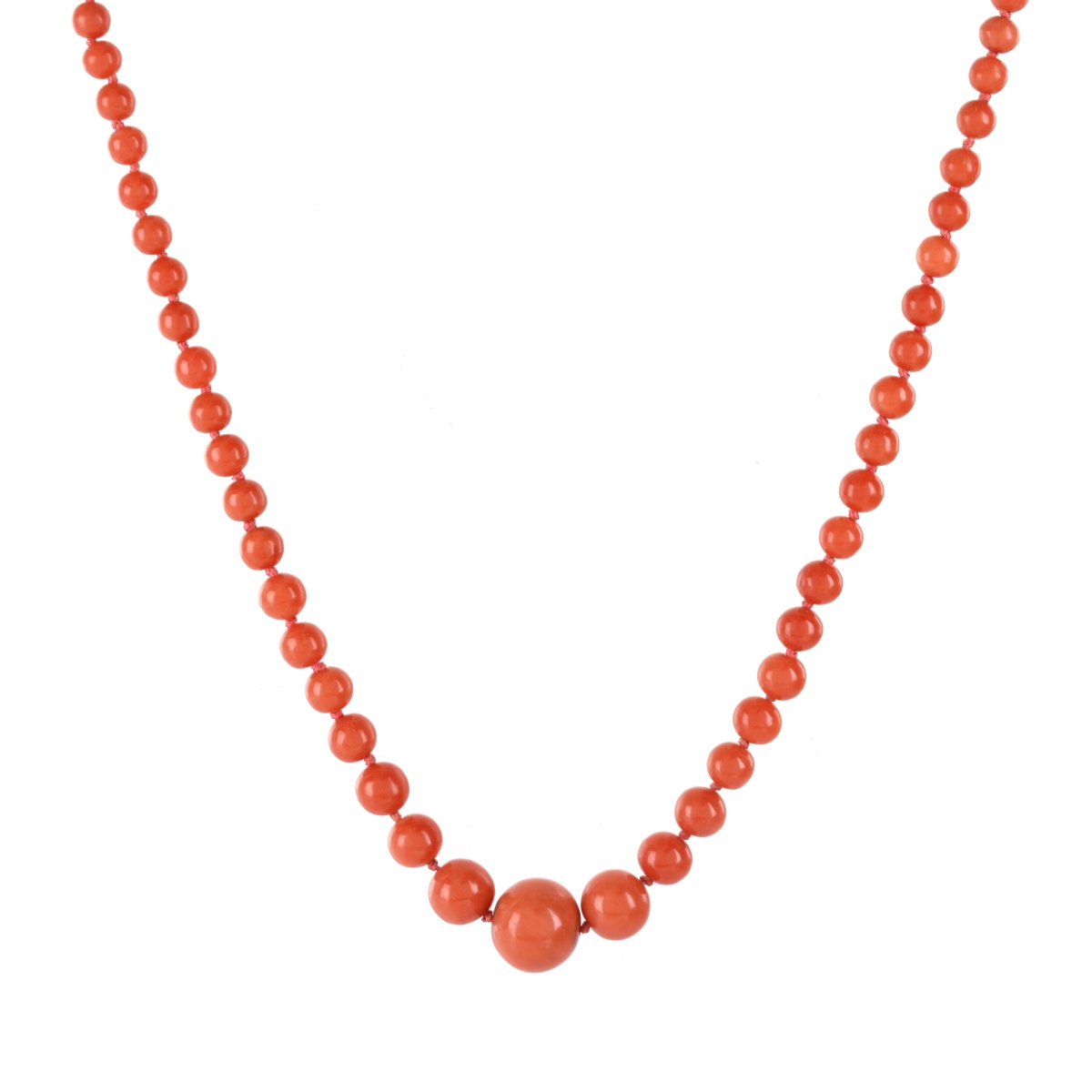 Vintage Coral Bead and 14K Necklace