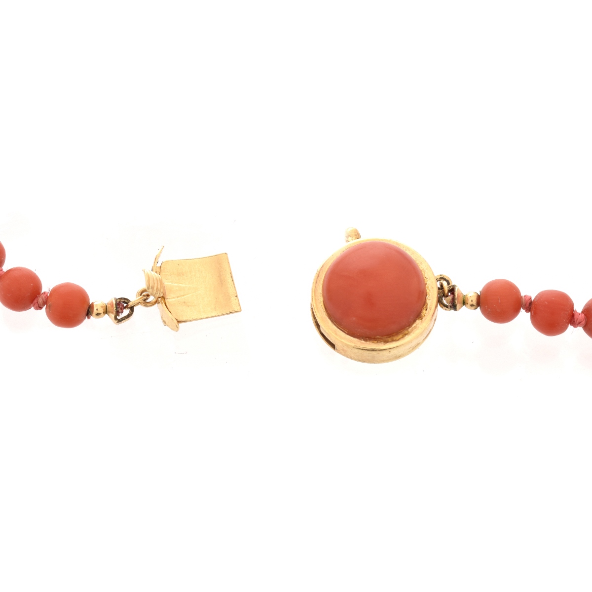 Vintage Coral Bead and 14K Necklace