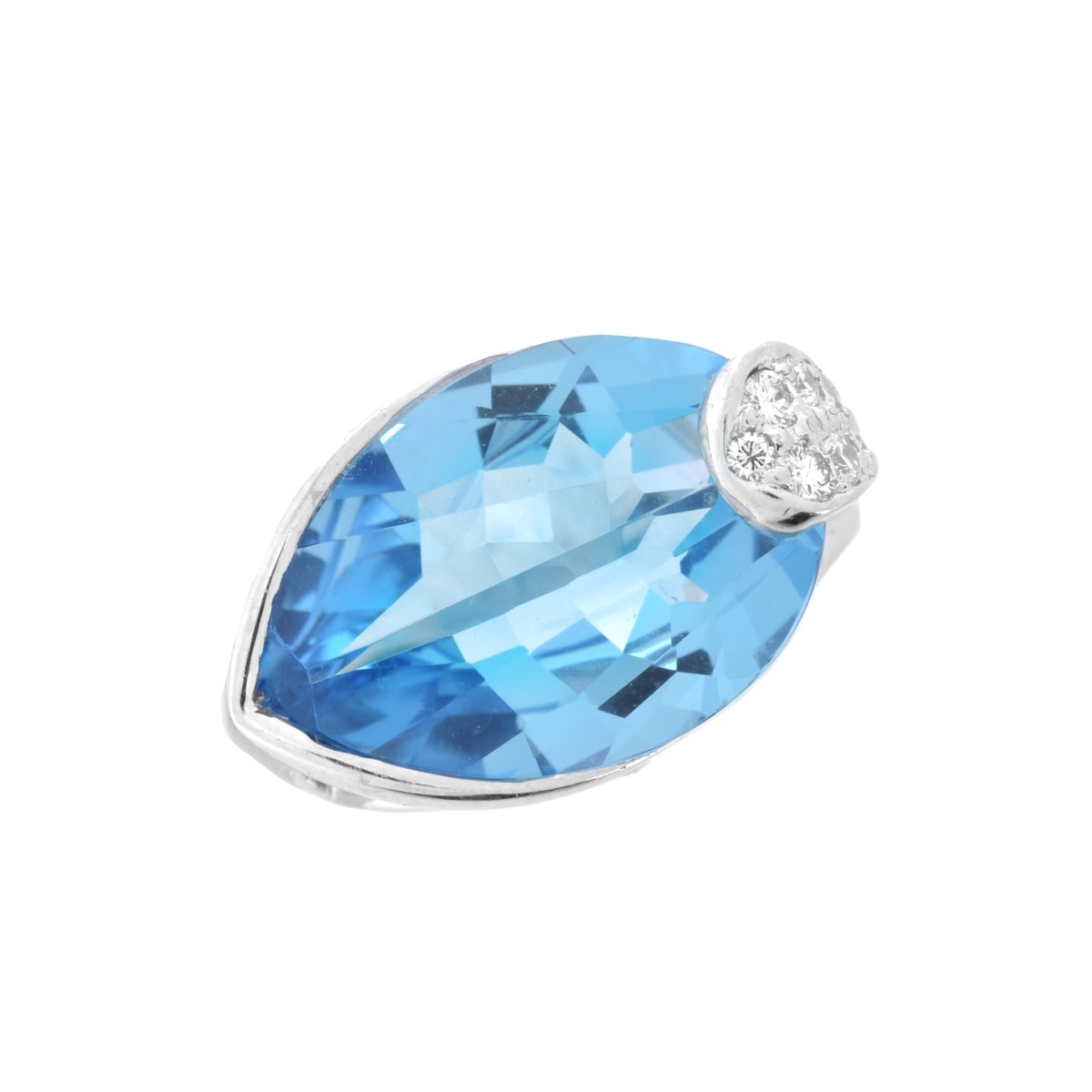 London Topaz, Diamond and 18K Ring