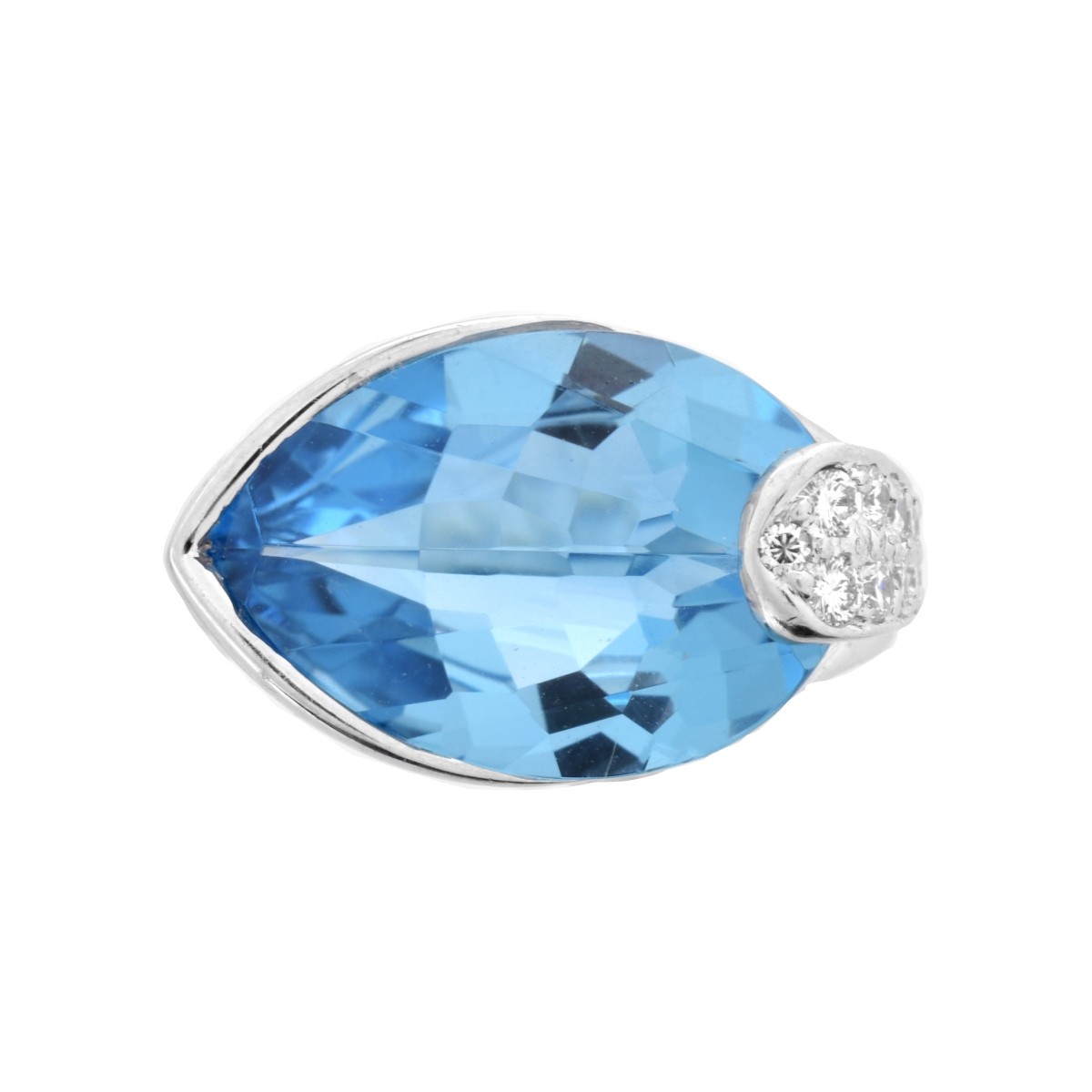 London Topaz, Diamond and 18K Ring