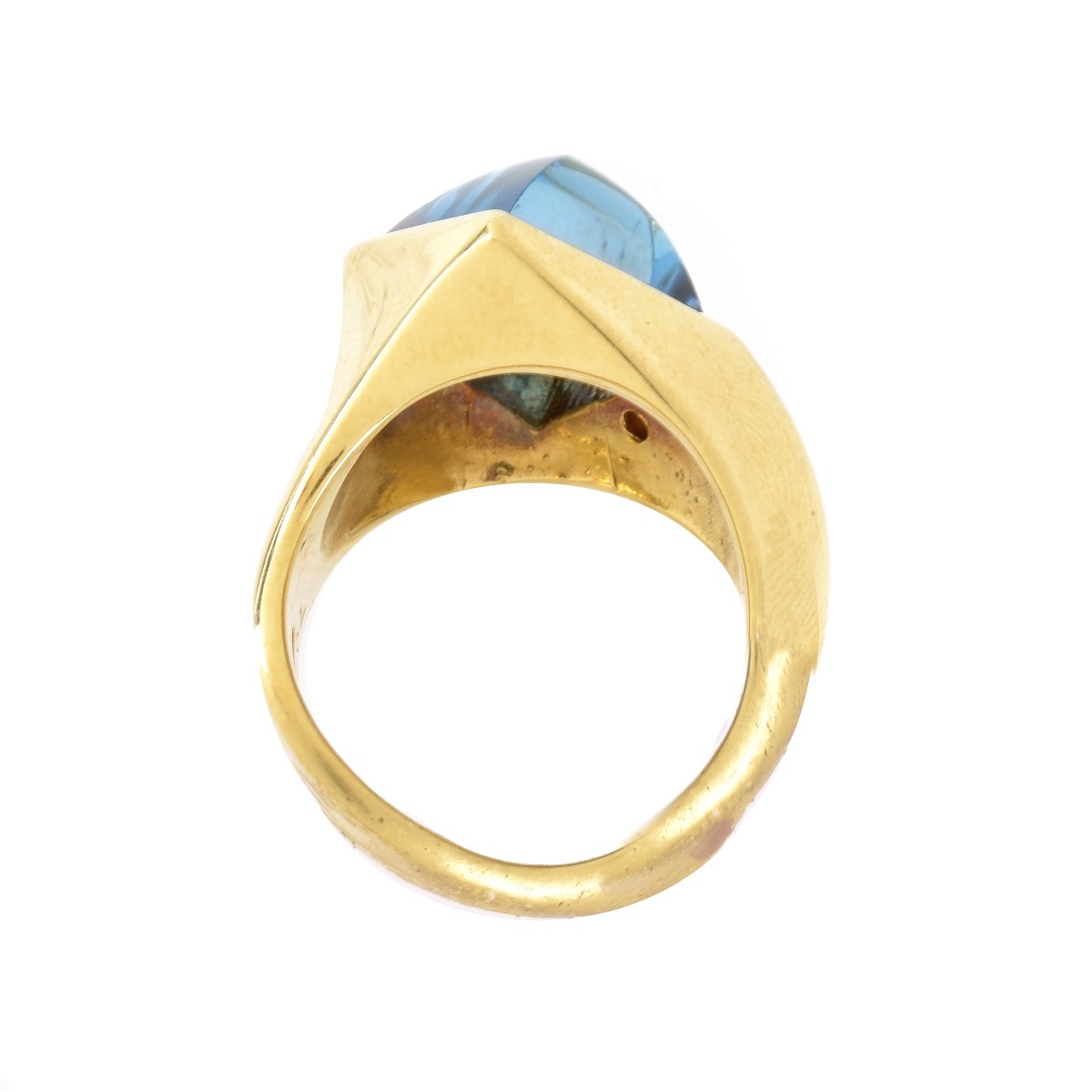 Blue Topaz, Diamond and 18K Ring