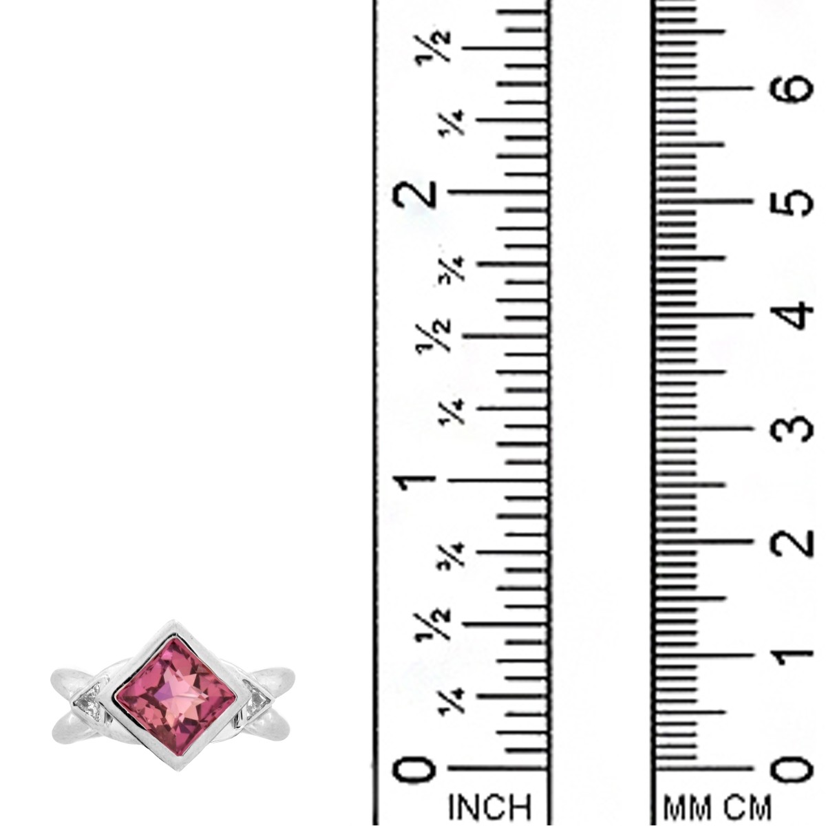 Pink Tourmaline, Diamond and Platinum Ring