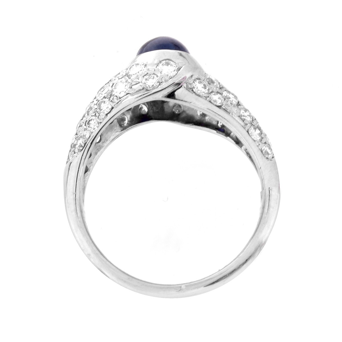 Sapphire, Diamond and Platinum Ring