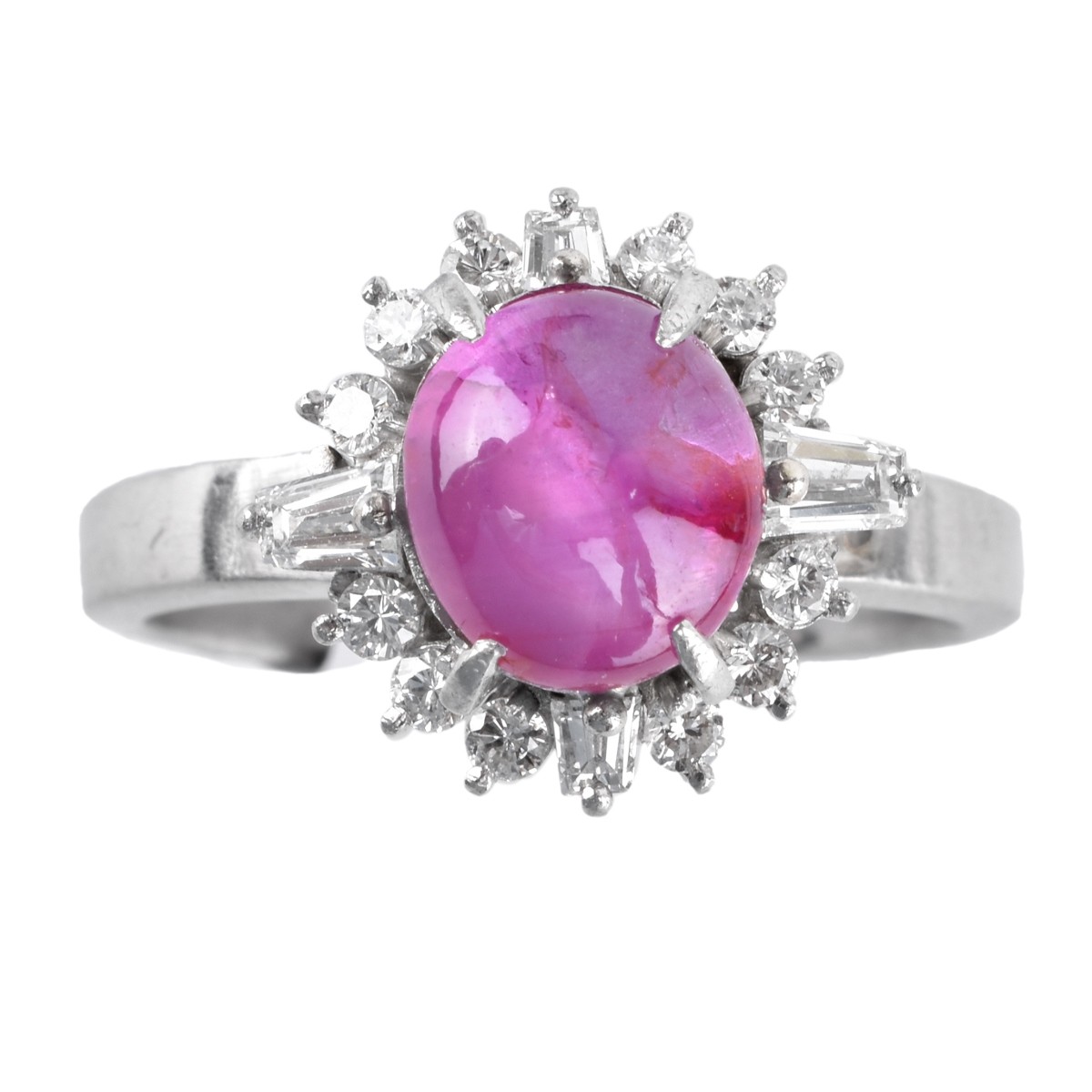 Ruby, Diamond and Platinum Ring