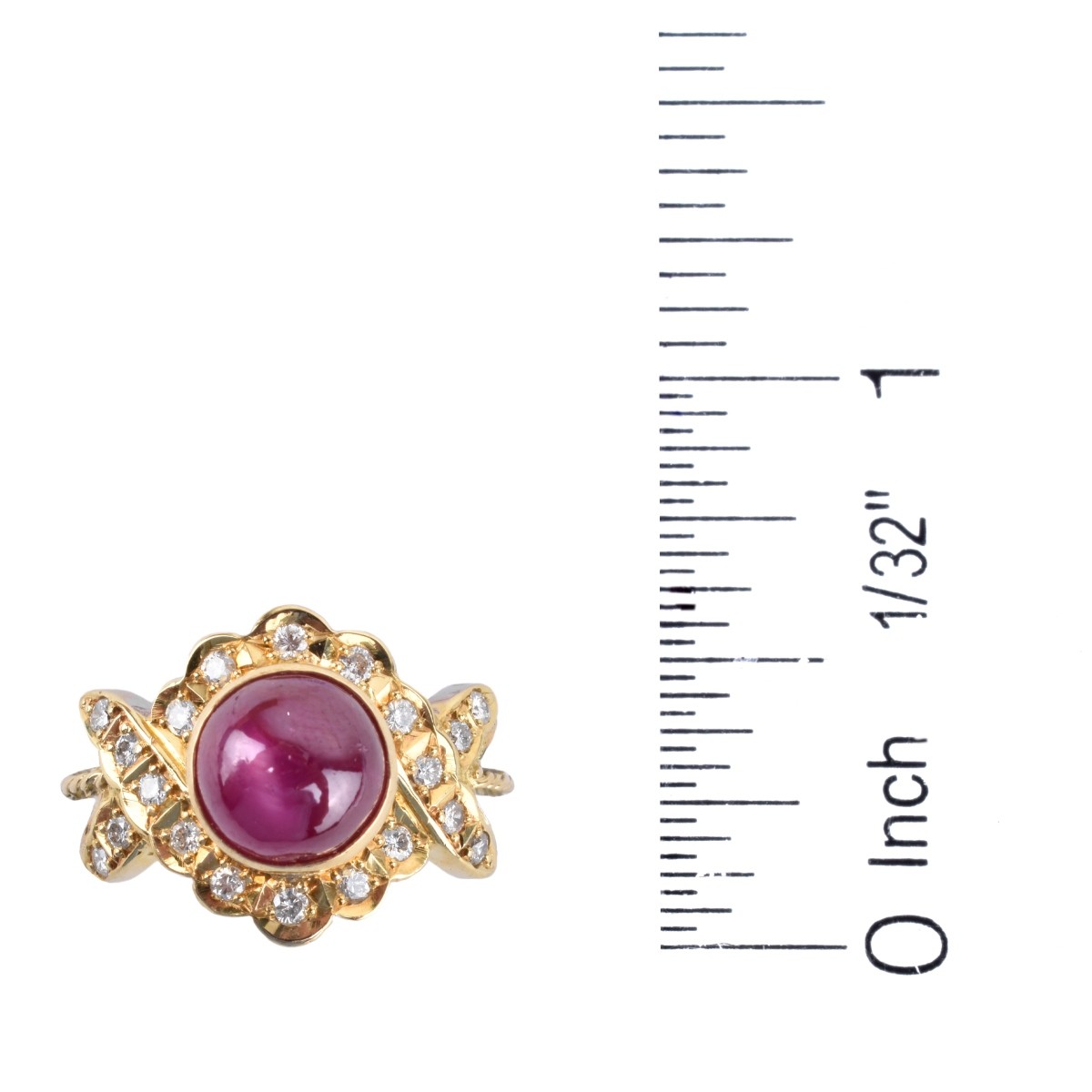 Ruby, Diamond, 18K and Platinum Ring