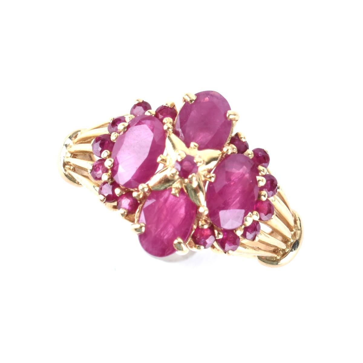 Ruby, Diamond and Platinum Ring