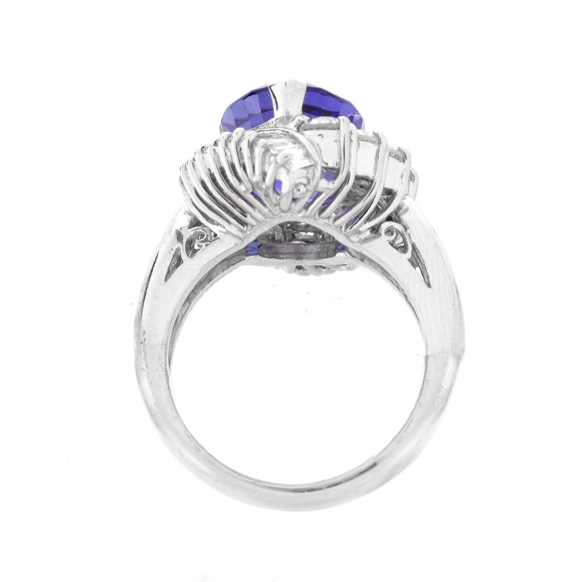 Tanzanite, Diamond and Platinum Ring