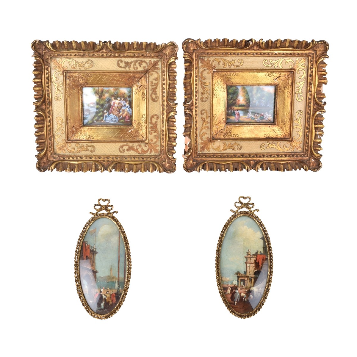 Four (4) Continental Miniature Paintings