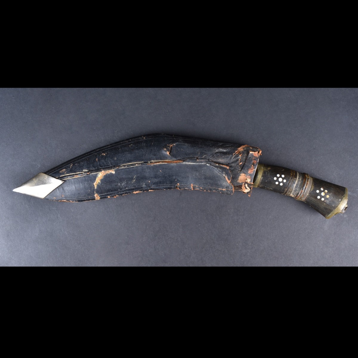 Antique Nepalese Kukri Dagger with Leather Sheath