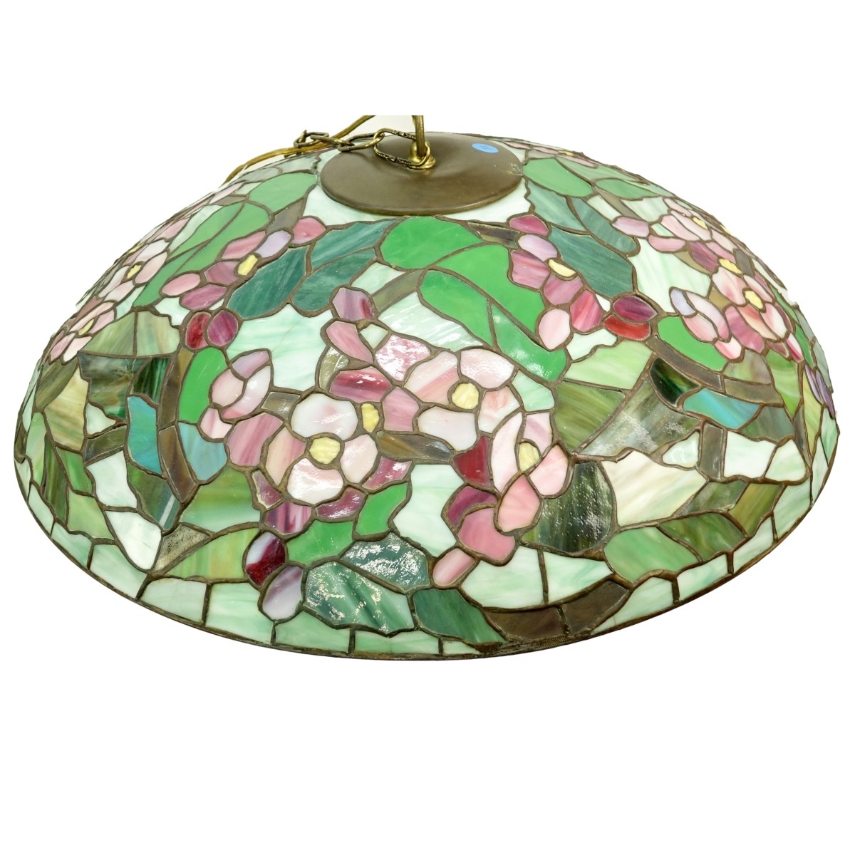 20th Century Leaded Glass Light Fixture