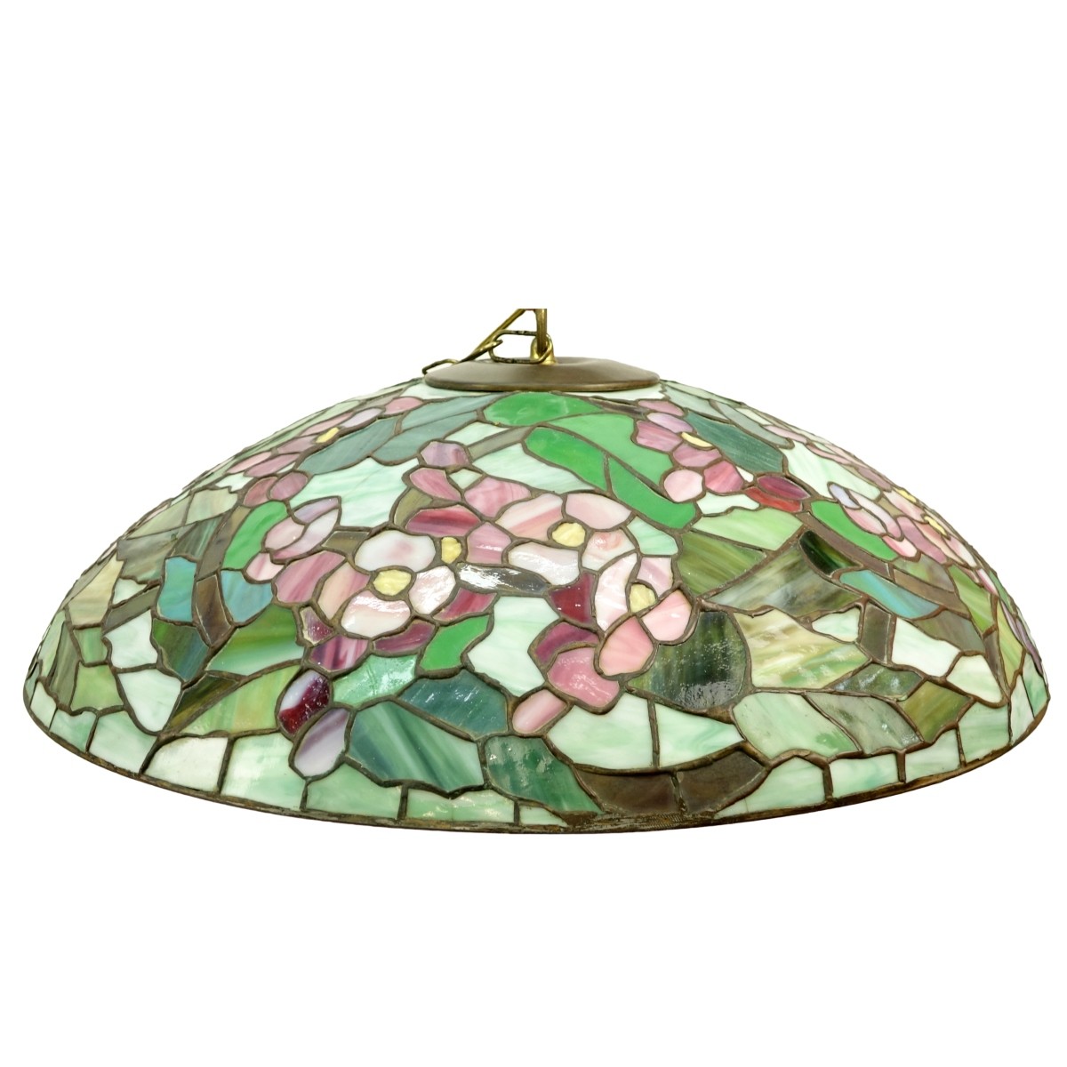 20th Century Leaded Glass Light Fixture