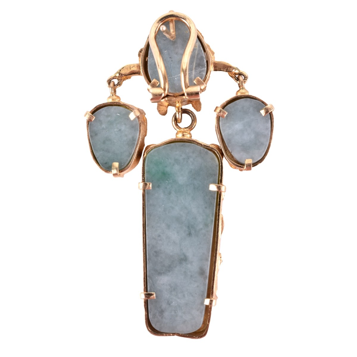 Jade, Diamond and 14K Earrings