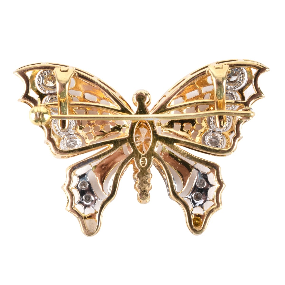 18K and Diamond Butterfly Brooch
