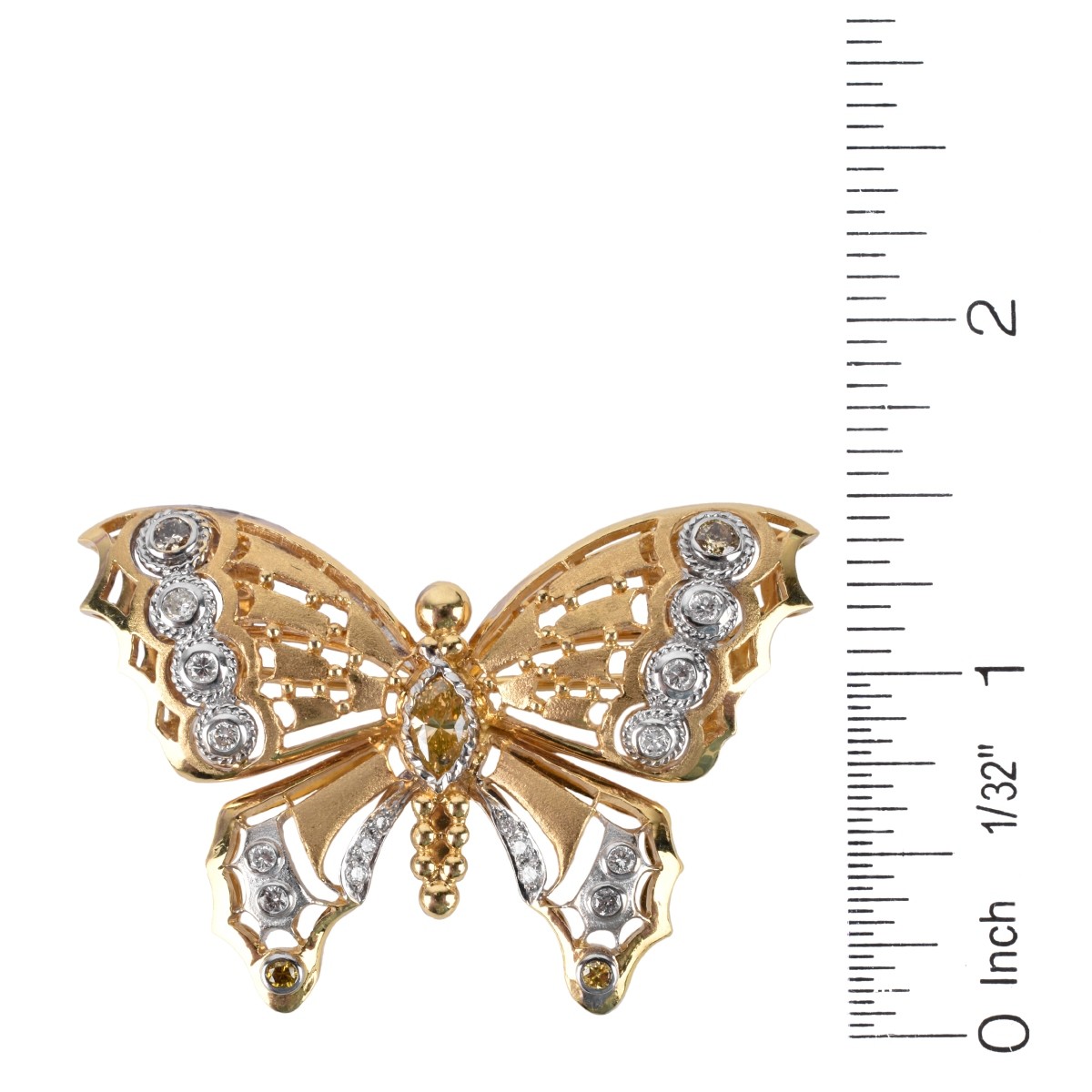 18K and Diamond Butterfly Brooch