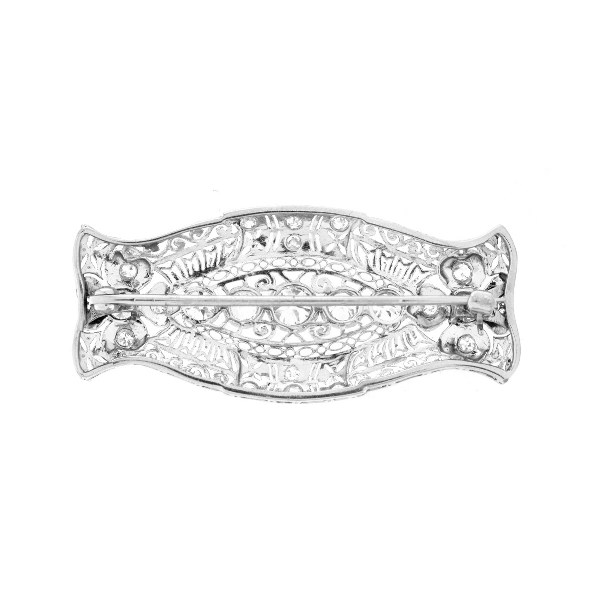 Edwardian Diamond and Platinum Brooch