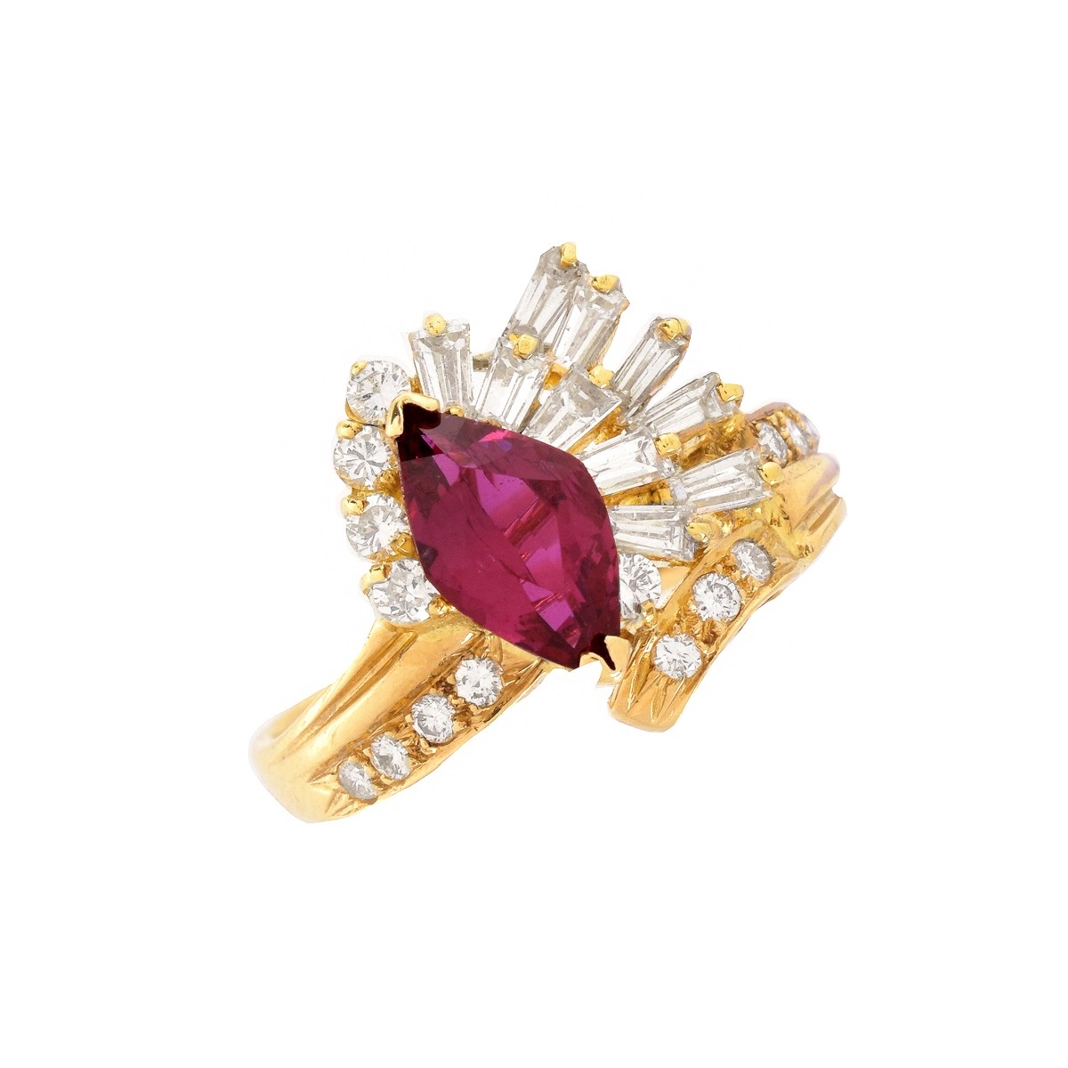 Ruby, Diamond and 18K Ring